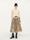 INTO THE EAST 2025 Autumn/Winter Mosaic Print Silk-Cotton Top / Wide Waist Pleated Silk-Cotton Skirt ITE-E1DGAW084NCC21SK-HUA Skirt (ITE-E1DGAW079NCC21TP)